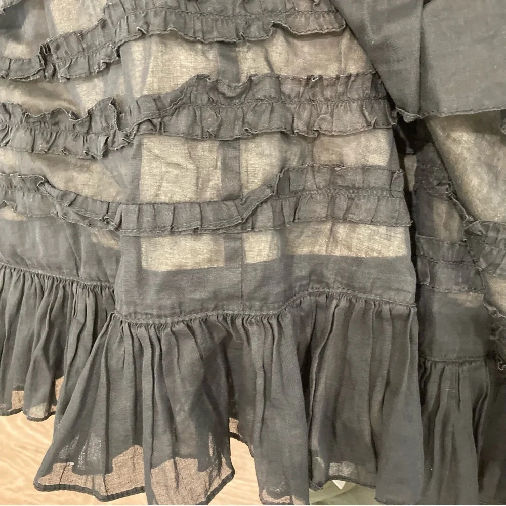 Anthropologie Odille black dress tiered ruffles whimsigoth special occasion - Picture 15 of 15